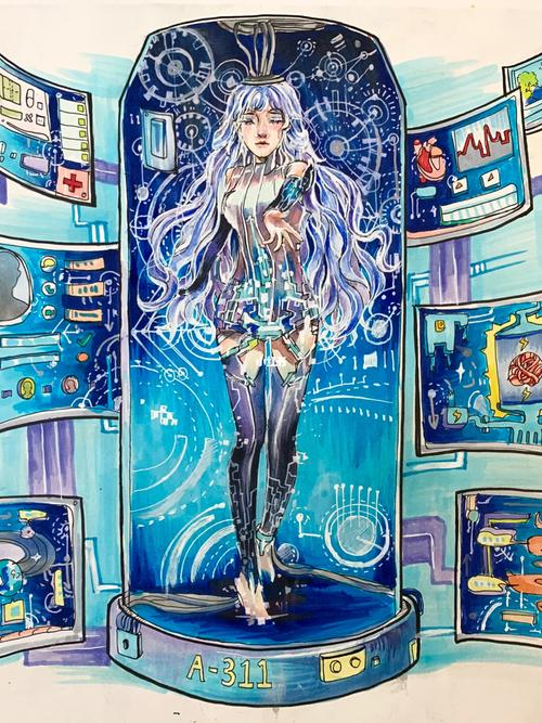 动漫女生画与科技新品重塑手绘世界风采